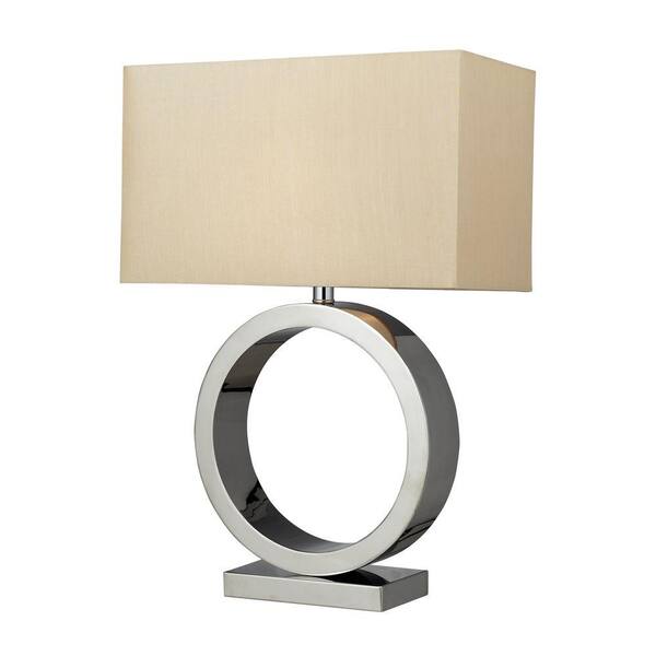 Titan Lighting Aurora 27 in. Chrome Contemporary Circle Table Lamp