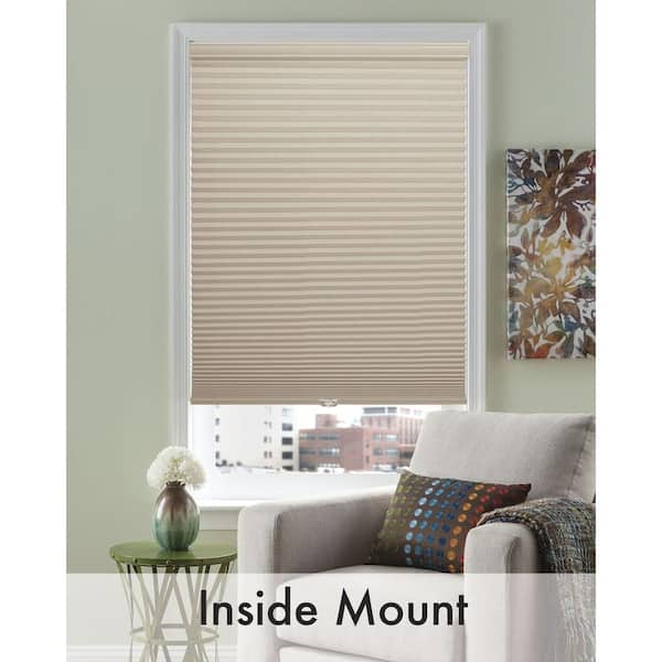 Bali Cut-to-Size Wheat 9/16 in. Light Filtering Premium Cordless Fabric Cellular Shade 61 in. W x 72 in. L