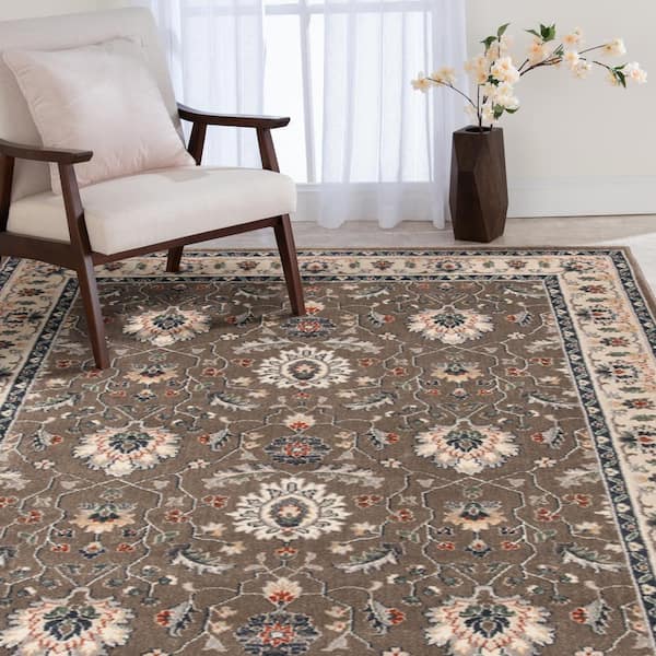 Stratford Adian Latte/Alabaster 7 ft. x 11 ft. Area Rug