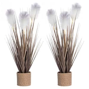 28 in. Artificial White Reed Grass (2-Pack)