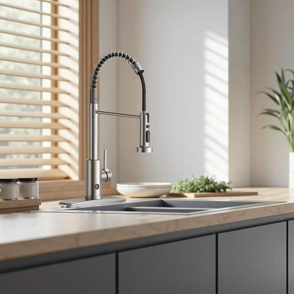 ANZA Single Handle Pull-Down Sprayer Kitchen Faucet with Touchless