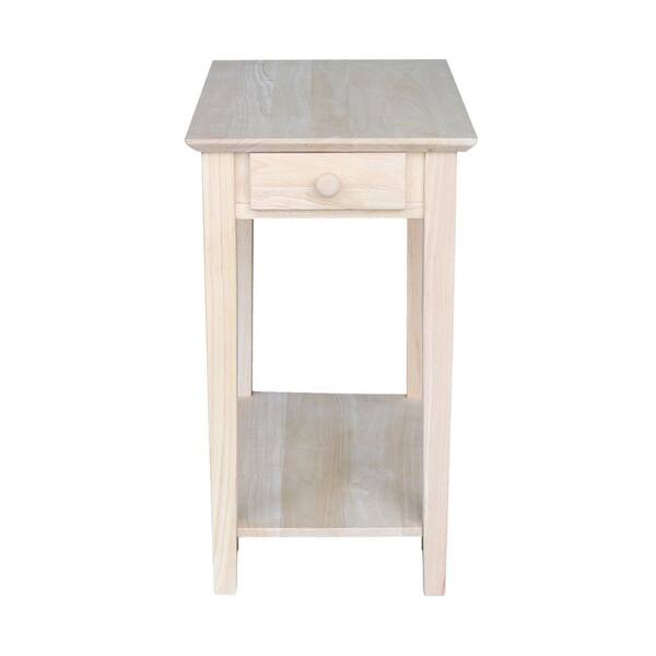 unfinished end table with storage