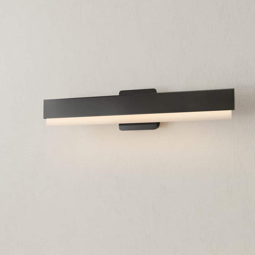 Semblance Collection 24 in. Matte Black Medium Modern 3CCT Integrated LED 1-Light Linear Vanity Light price history on PriceWatchPro