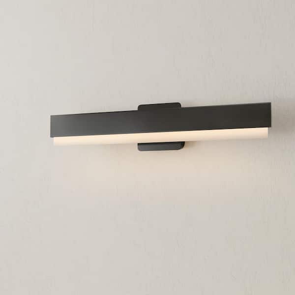 Semblance Collection 24 in. Matte Black Medium Modern 3CCT Integrated LED 1-Light Linear Vanity Light