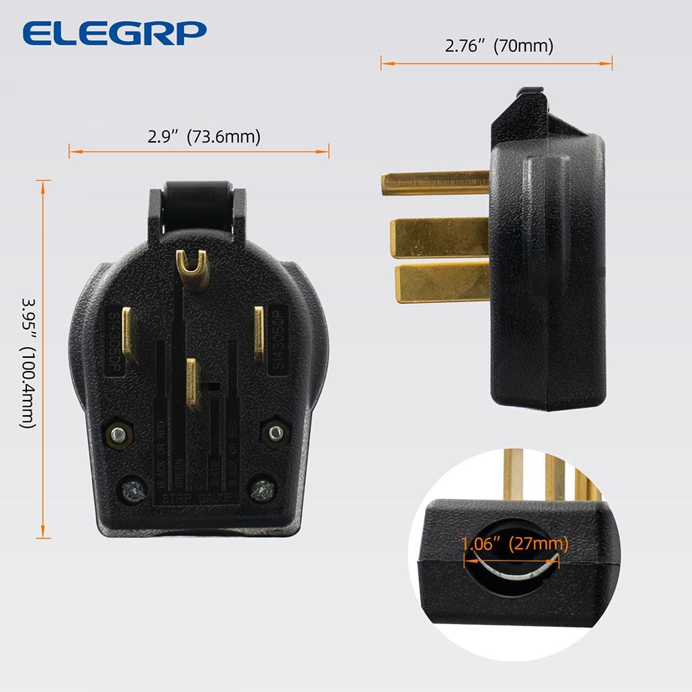 Black PVC Heavy Duty Industrial Angle Plug