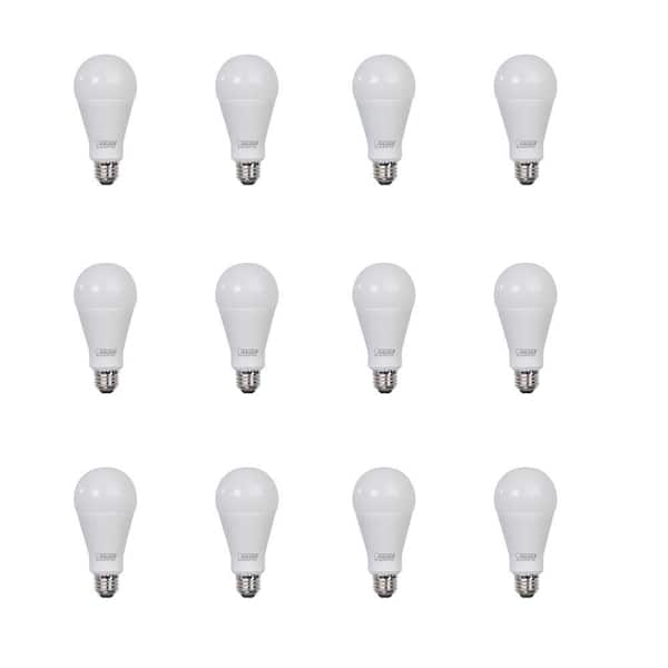 300-Watt Equivalent A23 Non-Dimmable High Brightness Frosted E26 Medium Base LED Light Bulb Daylight 5000K (12-Pack)