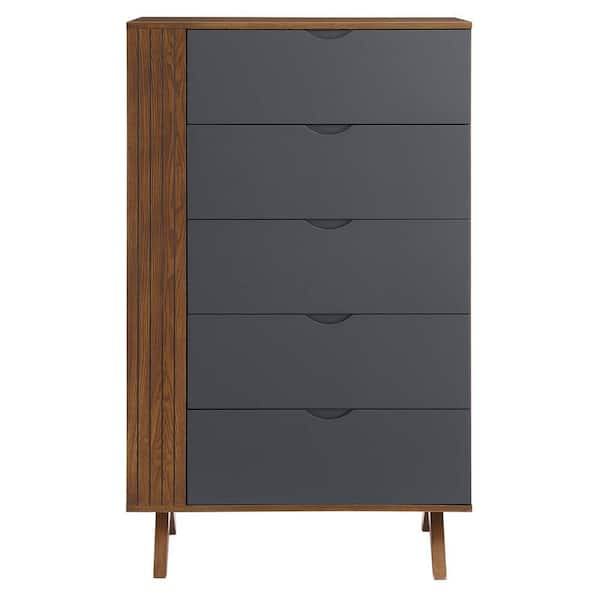 Modway Dylan Nightstand, Walnut Gray