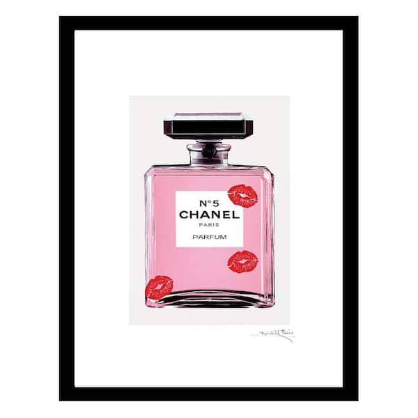 VENICE BEACH Collections Fashion Kisses Glam Perfume Bottle by Fairchild Paris Framed Graphic Print Abstract Poster Art Print 18 in. x 14 in.