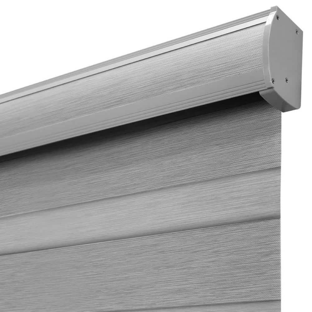 Gray Polyester Blackout Cordless Zebra Roller Shade