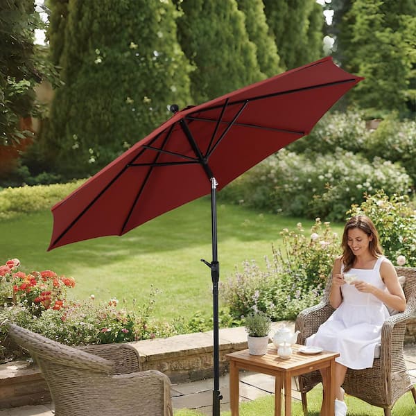 black and sand striped patio umbrella AMMSUN 8.2FT Vintage Wood Outdoor Umbrella with pulley system, Black-white  stripes