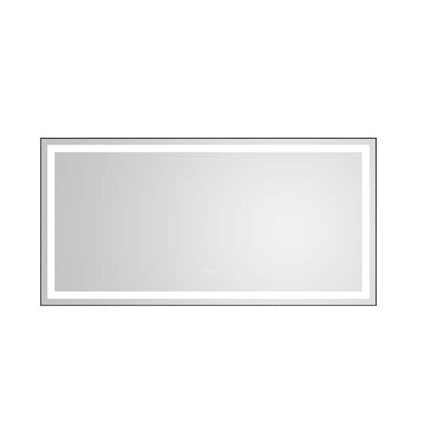 Unbranded 72 in. W x 36 in. H Rectangular Aluminum Framed LED Wall Mount Anti-Fog Modern Decorative Bathroom Vanity Mirror