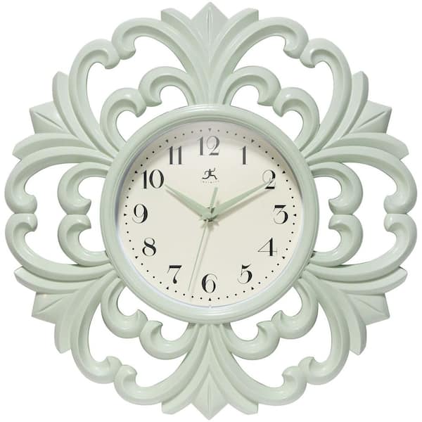 Wisteria 15.5 in. Meadow Mist Resin Decorative Wall Clock