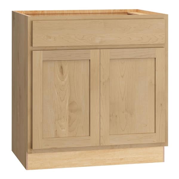 QuickShip Cottage 33 in. W x 24 in. D x 34.5 in. H Assembled Plywood Sink Base Kitchen Cabinet in Canopy Partial Overlay