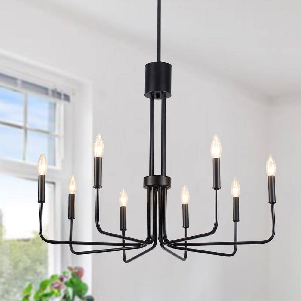 8-Light Minimalist Matte Black Candle Style Chandelier Light Fixture for Bedroom Living Room Kitchen Island Foyer price history on PriceWatchPro