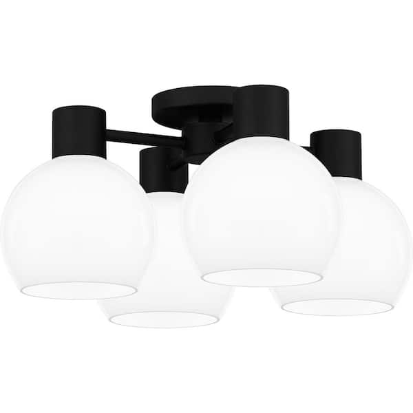 Quoizel Donahue 18 In. Matte Black Semi-Flush Mount