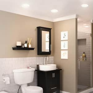 Ultra Directional Integrated LED 6 in Round Adj Color Temp Canless Recessed Light for Kitchen Bath Living rooms, White