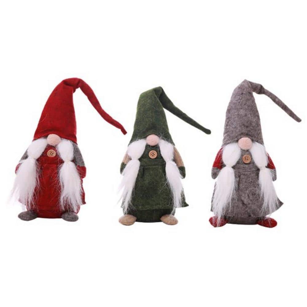 Set of 3 Christmas Decorations Ornament Santa Old Man Long Beard Doll Chris