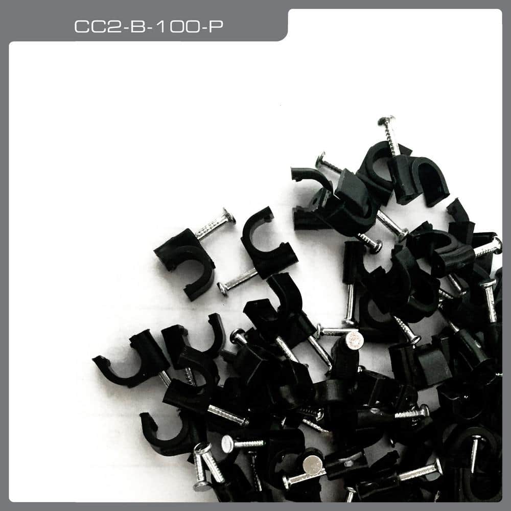 Push-in Coax Cable Clip - Black - 100 pcs – AG Cables