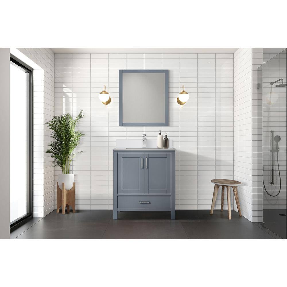 Jacques 30" Distressed Grey Solid Birch Bathroom Vanity