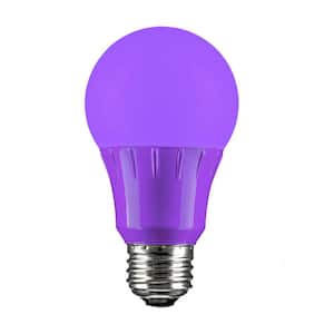 25-Watt Equivalent A19 Non-Dimmable UL Listed E26 Medium Base Colored Purple LED Light Bulb (3-Pack)