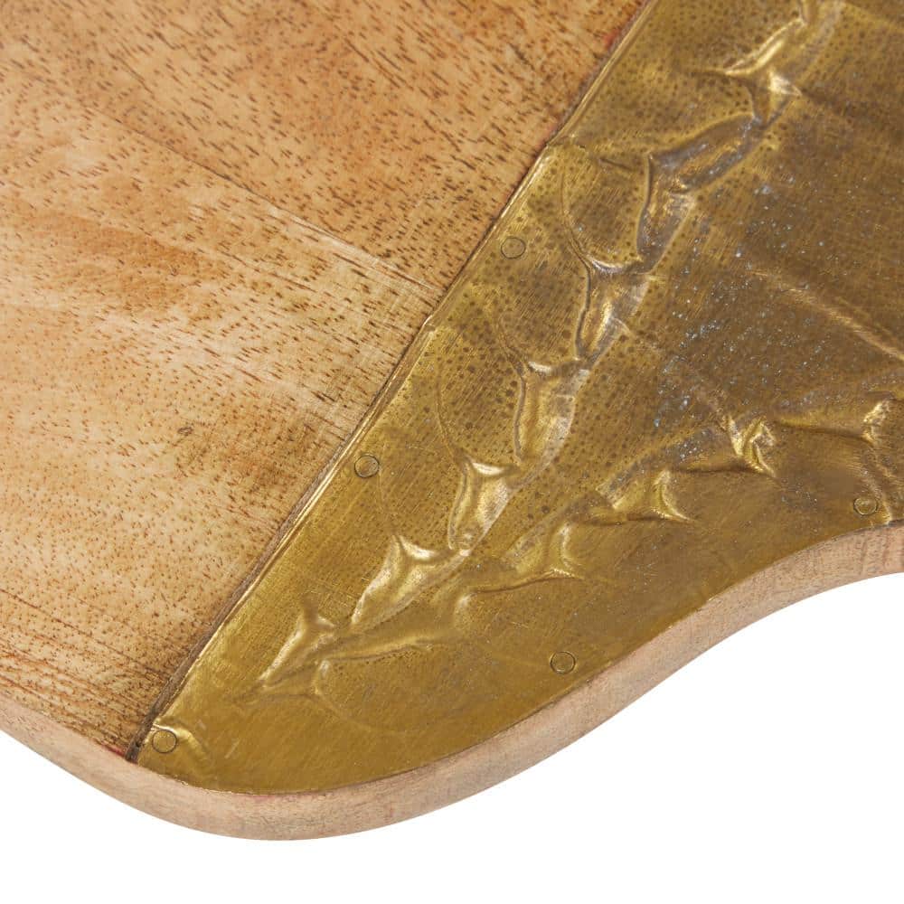 Brown Mango Wood Rectangular Cutting Board with Gold Accents