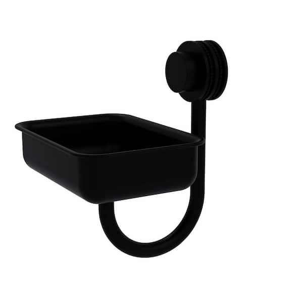 Allied Brass Venus Collection Wall Mounted Soap Dish with Dotted Accents in Matte Black
