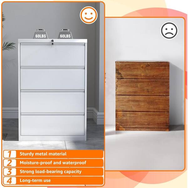 Hephastu 35.55 in. W x 52.75 in. H x 15.86 in. D 4-Drawer