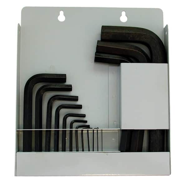 Hex-L Key Allen Wrench - 15-Pieces Set Metric MM Sizes 0.7-17 Short Series with Metal Box