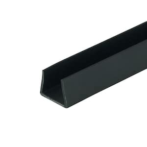1/2 in. D x 1/2 in. W x 72 in. L Black Styrene Plastic U-Channel Moulding Fits 1/2 in. Board, (10-Pack)