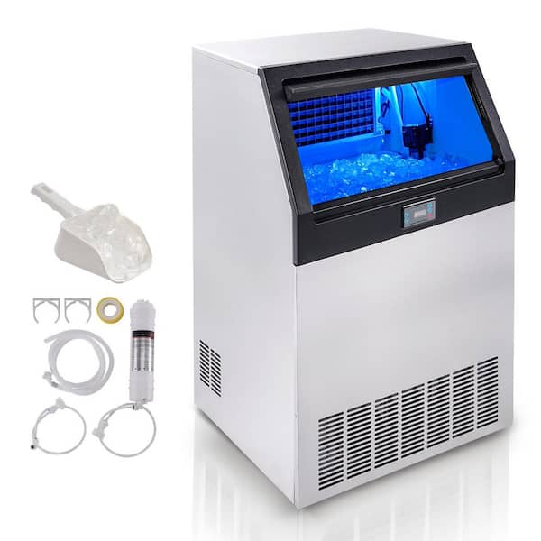 Commercial Ice Maker 265 lbs. /24 H Ice Maker Machine 25.6 in. Full Size Cubes in 12-15 Minutes Freestanding Ice Makers