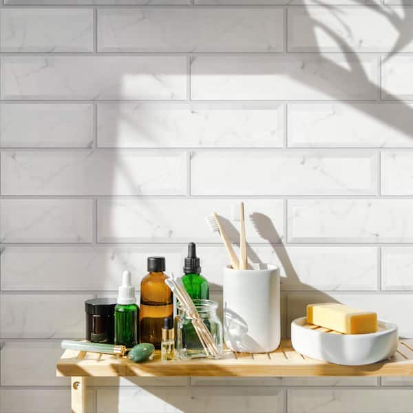 Classico Carrara Matte Metro 3 in. x 12 in. Ceramic Wall Tile (11.44 sq. ft./Case)