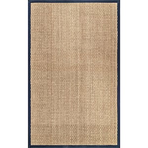 Hesse Checker Weave Navy Doormat 2 ft. 6 in. x 4 ft. Indoor/Outdoor Patio Area Rug