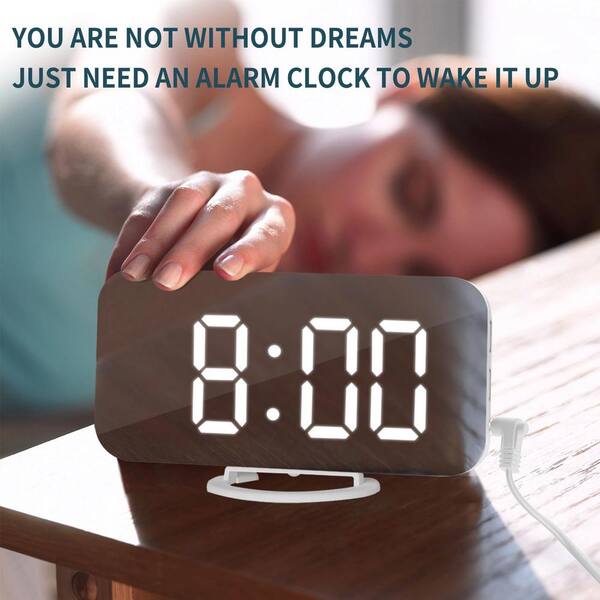 Digital Alarm hot Clock,Large Mirrored LED Clock,Snooze,Dim Night Light.