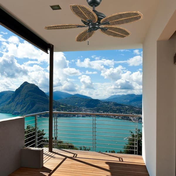 Palm Beach II 48 in. Indoor/Outdoor Natural Iron Ceiling Fan