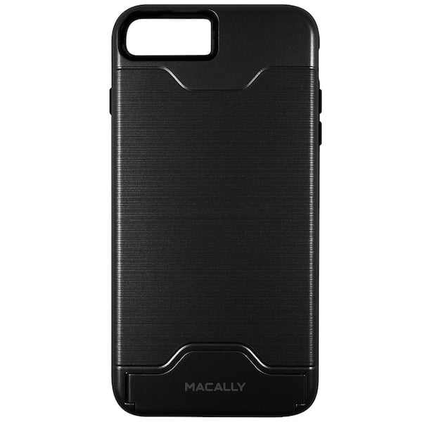 Macally Dual Layer Protective Case with Kickstand for iPhone 7 Plus, Black