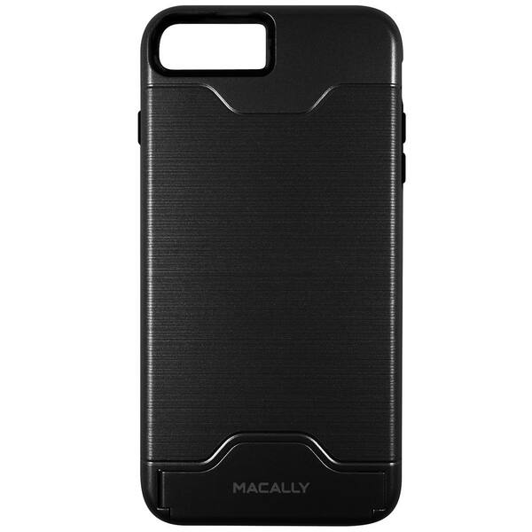 Macally Dual Layer Protective Case with Kickstand for iPhone 7, Black
