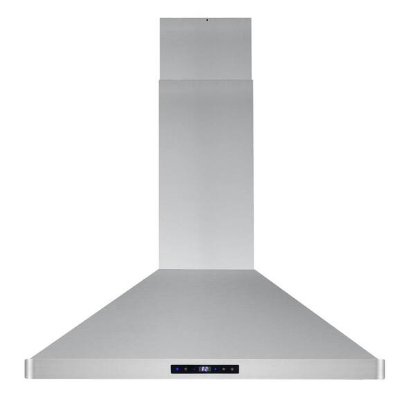 cosmo 36 in 380 cfm ducted island range hood with led lighting stainless steel cos 63iss90 the home depot portable bar for kitchen