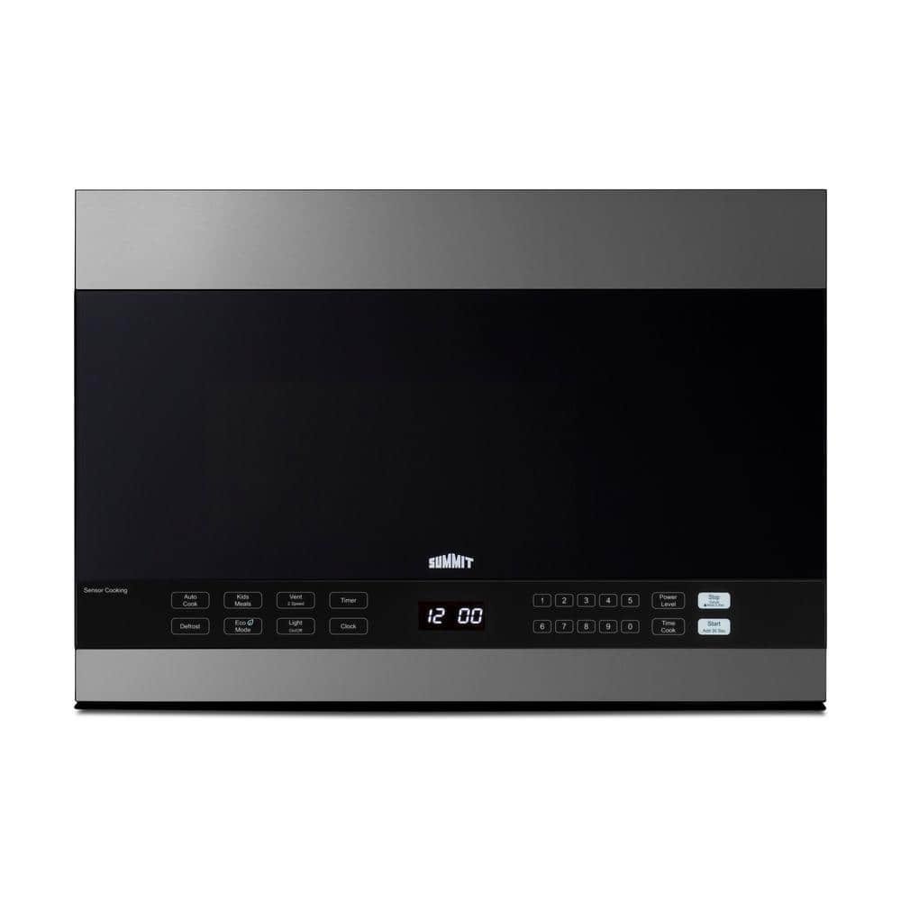 Summit Appliance 24 in. 1.4 cu. ft. Over the Range Microwave in Stainless Steel, Black / Stainless Steel