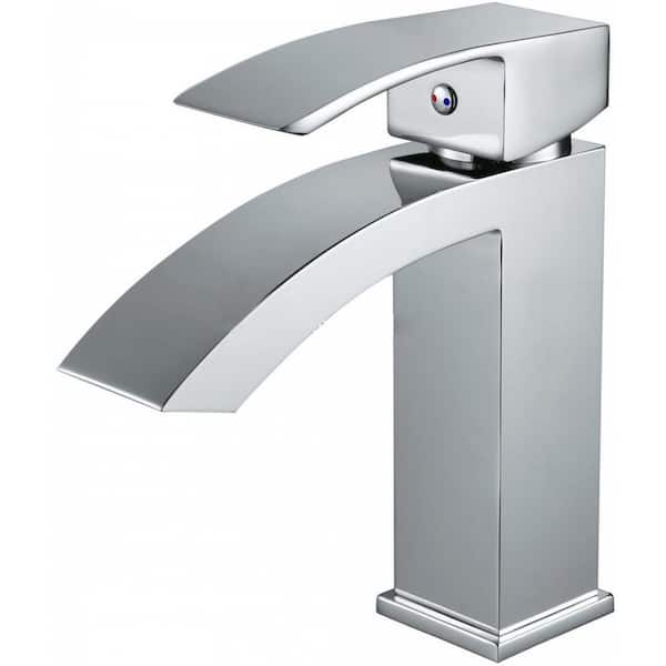 Unbranded Roxy Single Handle High Arc Deck Mount Bathroom Faucet with Deckplate Included in Chrome 3.4 in. W 16GS-28811
