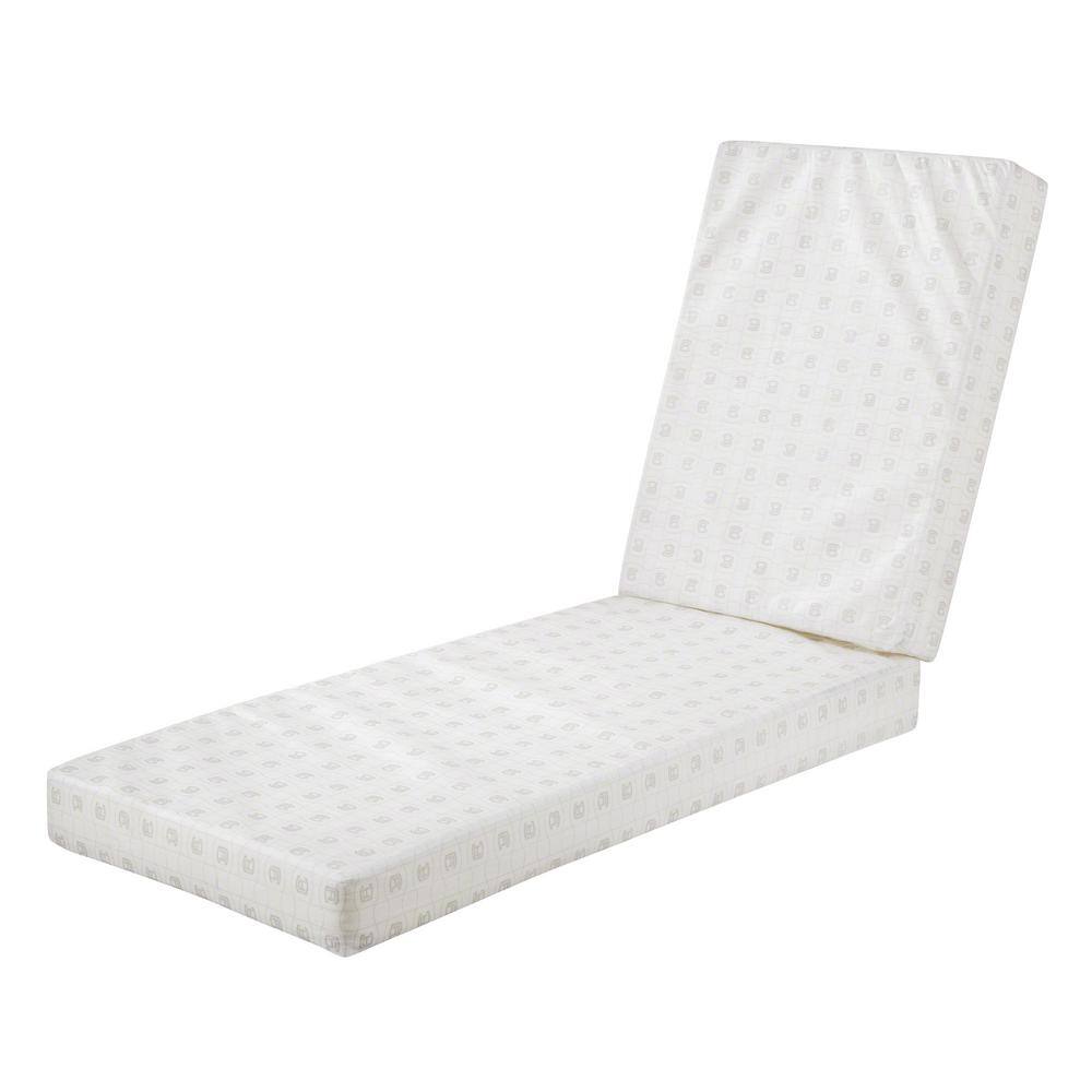 Antique Beige Water-Repellent Outdoor Chaise Lounge Cushion, 72 x 21