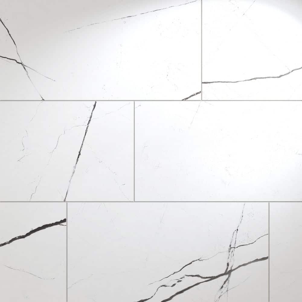 Eterna Calacatta Luxe White 12 in. x 24 in. Stone Look Porcelain Floor and Wall Tile (13.56 sq. ft./Case) price history on PriceWatchPro