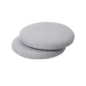15 in. Round Outdoor Patio Chair Seat Cushion in Gray (2-Pack)