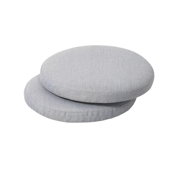 Nuu Garden 15 in. Round Outdoor Patio Chair Seat Cushion in Gray (2-Pack)