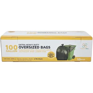 Trash Bag Drawstring Garbage Bags-YAUD Thicker Heavy Bathroom Trash can  Liners for Bedroom Home Kitchen 50 Counts ,4-6 Gallon (Black)