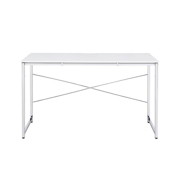 Acme Furniture Tennos 24 in. Rectangular White and Chrome