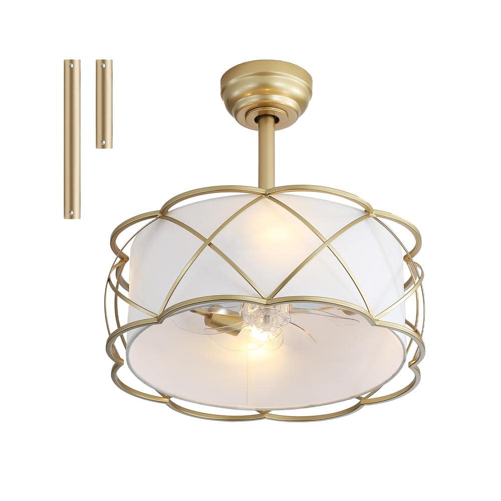 19.7 in. Gold Modern Downrod Ceiling Fan with Remote Control and Reversible DC Motor price history on PriceWatchPro