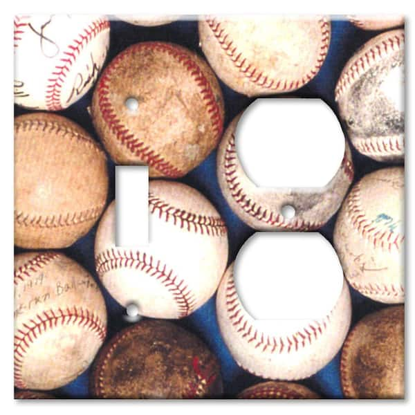 Art Plates Baseballs Switch/Outlet Combo Wall Plate