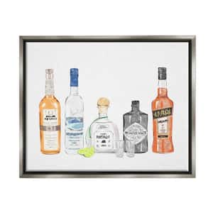 Mixed Bar Liquor Bottles Design By Ziwei Li Floater Framed Food Art Print 31 in. x 25 in.