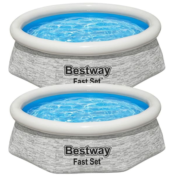 8 ft. x 24 in. Round Inflatable Above Ground Swimming Pool, 2 Pack