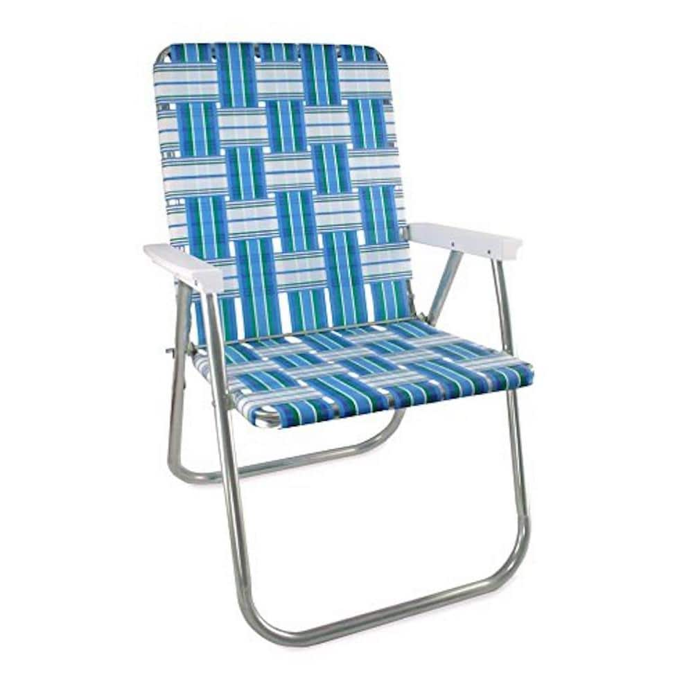 Durable Sea Island Aluminum Lightweight Stackable Folding Lawn Chair with White Arms HDPH003OT226 The Home Depot